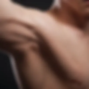 Abstract close-up of man's smooth shaven arm