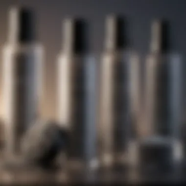 Essential Products for Salt and Pepper Maintenance Close-up of hair products ideal for maintaining salt and pepper hair