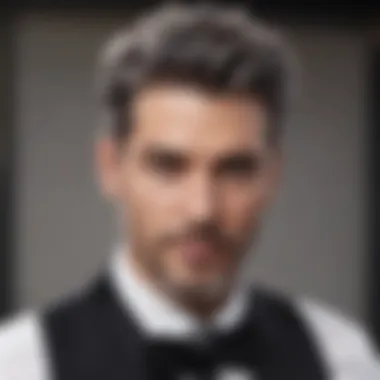 Elegance Personified: Salt and Pepper Hair A stylish man showcasing salt and pepper hair in a sophisticated setting