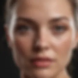 Delicate skin texture highlighting aging signs