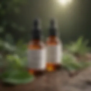 Botanical Elixirs for Skin Health Aromatic essential oil bottles with botanical ingredients