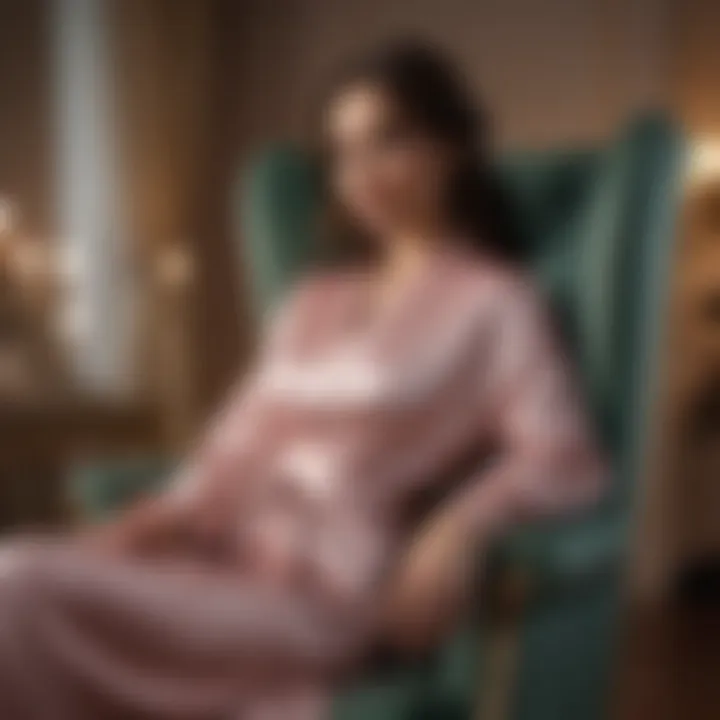 Luxurious satin robe draped elegantly on a plush armchair