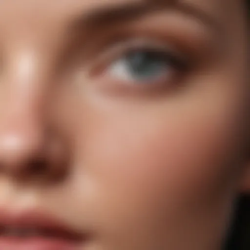 Close-up of a serene eye area showcasing smooth skin