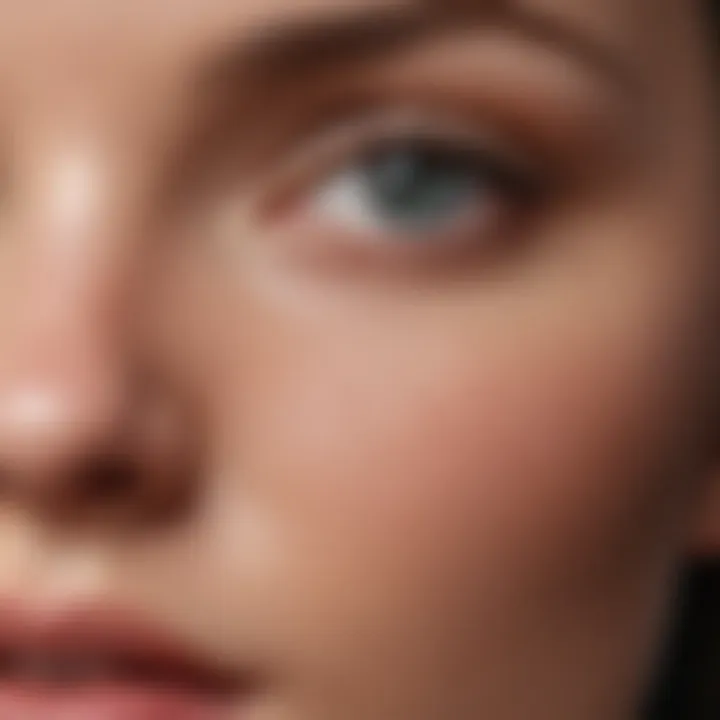 Close-up of a serene eye area showcasing smooth skin