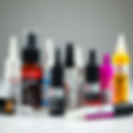 Selection of various eyelash glues