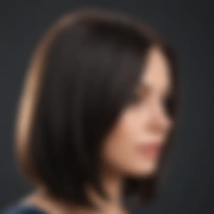 Demonstration of proper flat iron technique on wig