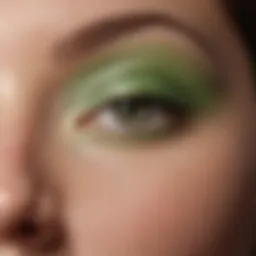Close-up of green color correcting concealer swatch