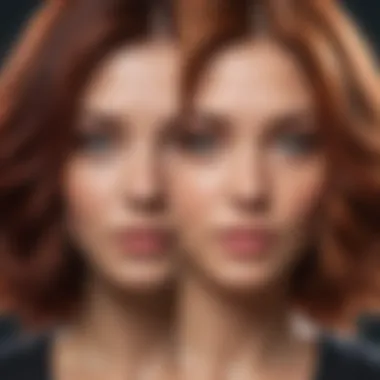 Transformative Hair Color Effect Before and after hair dye transformation