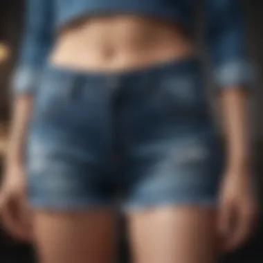 Stylish Denim Shorts on Display