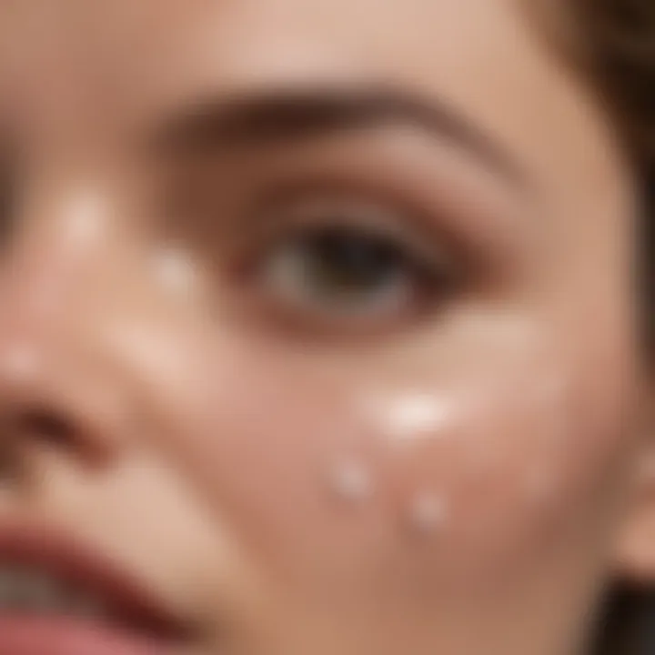 Close-up of a numbing cream being applied to a skin surface