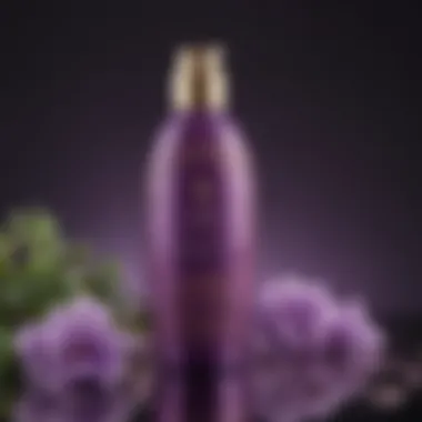 Luxurious Purple Shampoo Bottle with Floral Design