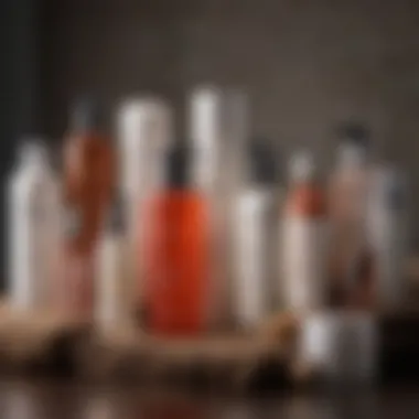 Various hair care products arranged aesthetically