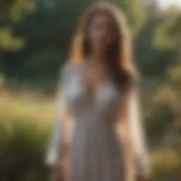 Boho nightgown in a serene natural setting