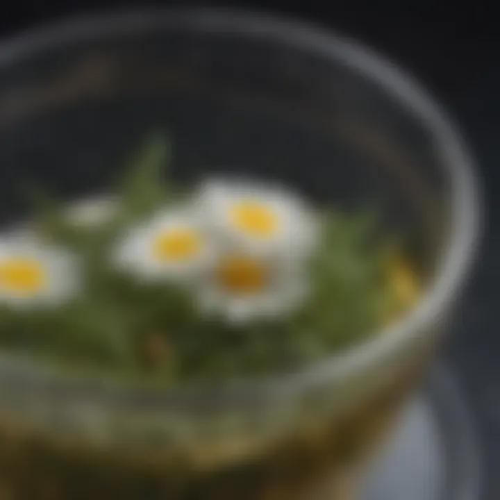 Close-Up of Chamomile Tea Leaves in a Tea Infuser