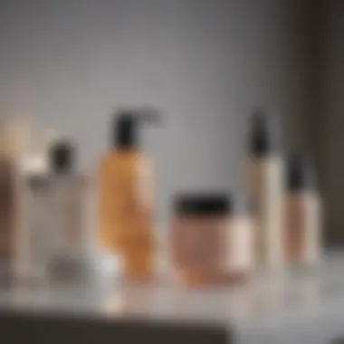 A soothing post-treatment skincare regimen displayed on a vanity