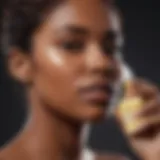 Woman applying sunscreen on dark skin