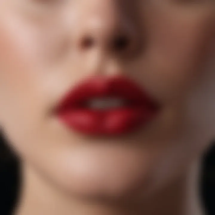 Comparison of matte and glossy red lipstick finishes