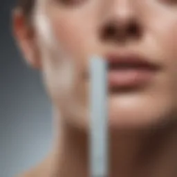 A close-up view of a clear zinc sunscreen stick showcasing its smooth texture and formulation.