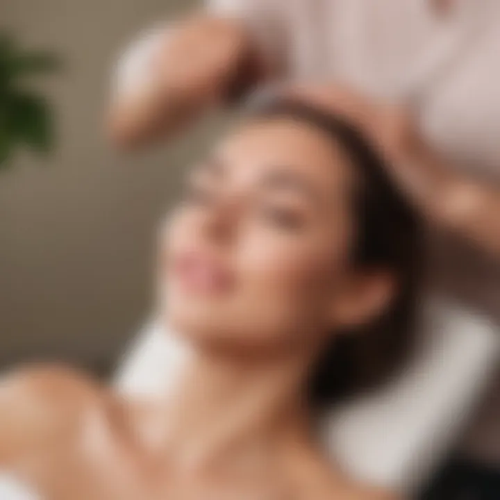 Client Enjoying a Relaxing Scalp Massage at a Luxury Salon