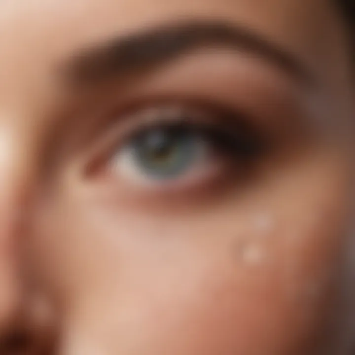 Close-up of preservative-free dry eye gel drops in use