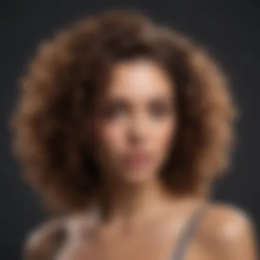 Individual applying product to curly hair