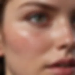 Close-up of skin showcasing hormonal acne