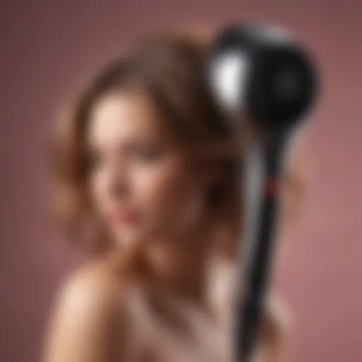 Elegant design of a 2000-watt hair dryer brush showcasing its ergonomic features.