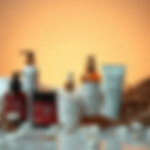 Nourishing hair treatment products arranged elegantly