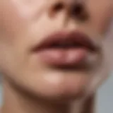 A close-up view of dry, cracked lips showing detailed cracks and dryness