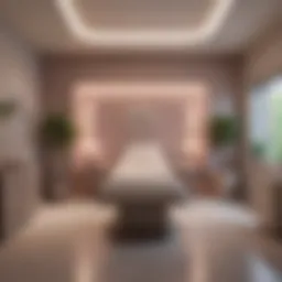 A serene treatment room set up for a back facial, featuring soothing colors and spa essentials.