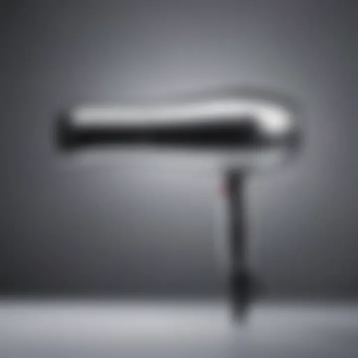 A close-up of a blow dryer highlighting its ergonomic design.