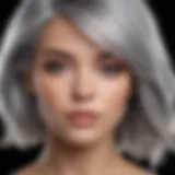 Elegant silver-haired woman with vibrant hair color