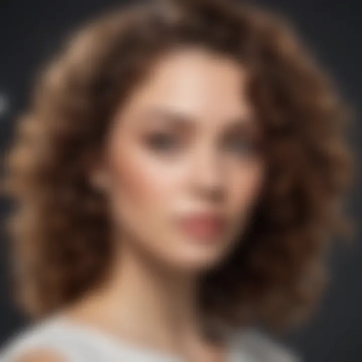 Close-up of beautifully defined curls after using curl cream