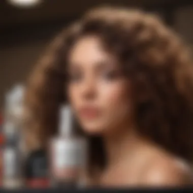Luxurious Curly Hair Care Essentials Curly hair care products arranged in a luxurious setting