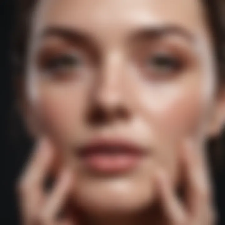 A close-up of a person applying a gentle cleanser to their face.