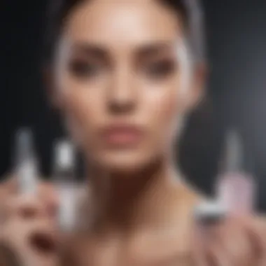 An assortment of dark spot correcting products displayed elegantly