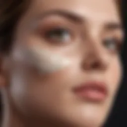 A close-up of a luxurious cream being applied to smooth skin, highlighting texture and hydration.