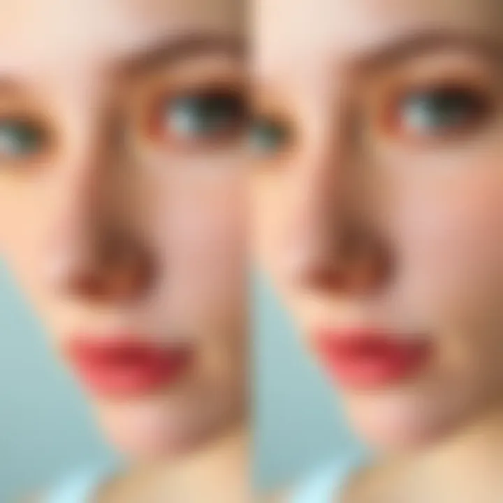 Transforming Dark Circles with Concealer Before and after application of concealer on dark circles