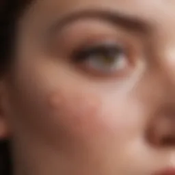 Close-up of skin with early pimple formation