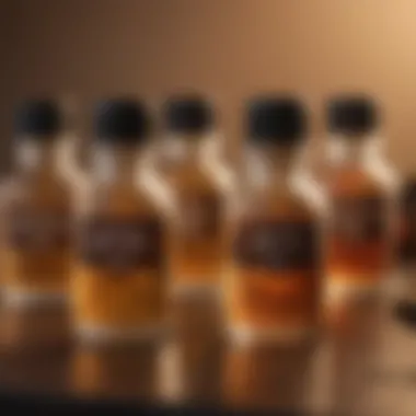 Natural Hair Oils Natural oils in small bottles for hair treatment