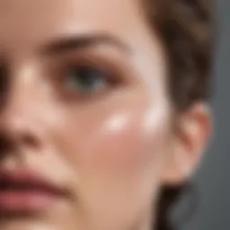 A close-up of a skincare routine with serums and creams