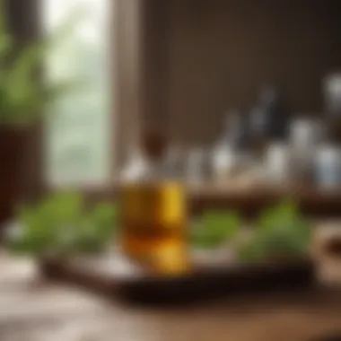 A collection of herbal remedies on a wooden table