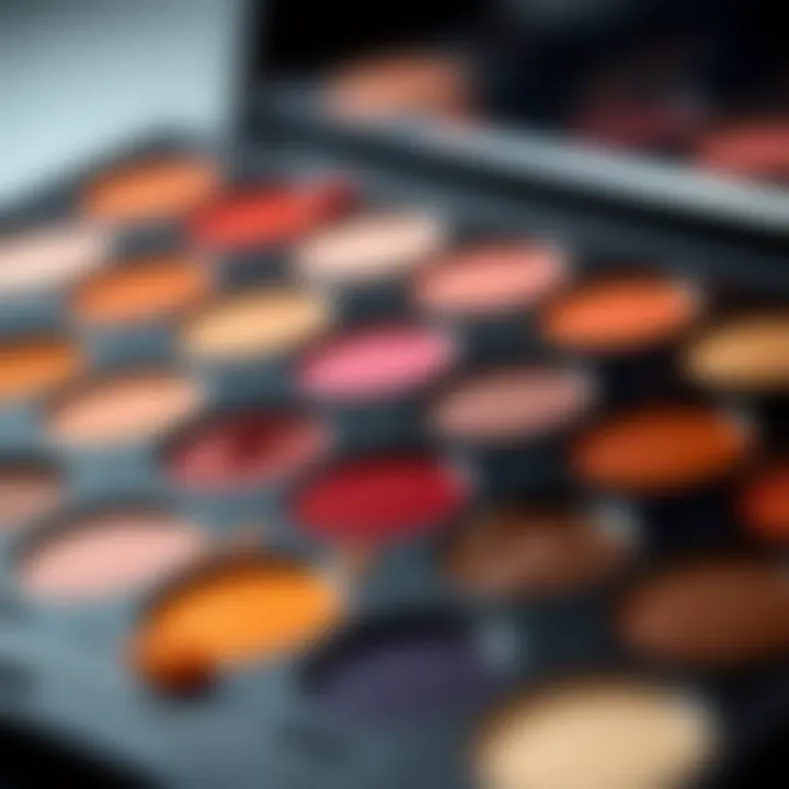 A palette of vibrant eyeshadows representing versatility in makeup.