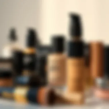 A selection of high-quality foundations catering to different skin tones.