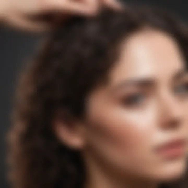 Close-up of a nourishing hair treatment being applied