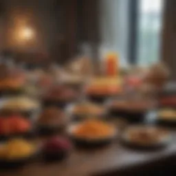 Diverse diet options displayed on a table