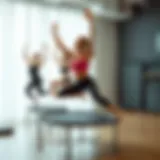 Dynamic Rebounding Techniques Dynamic exercise session on a rebounder showcasing varied techniques