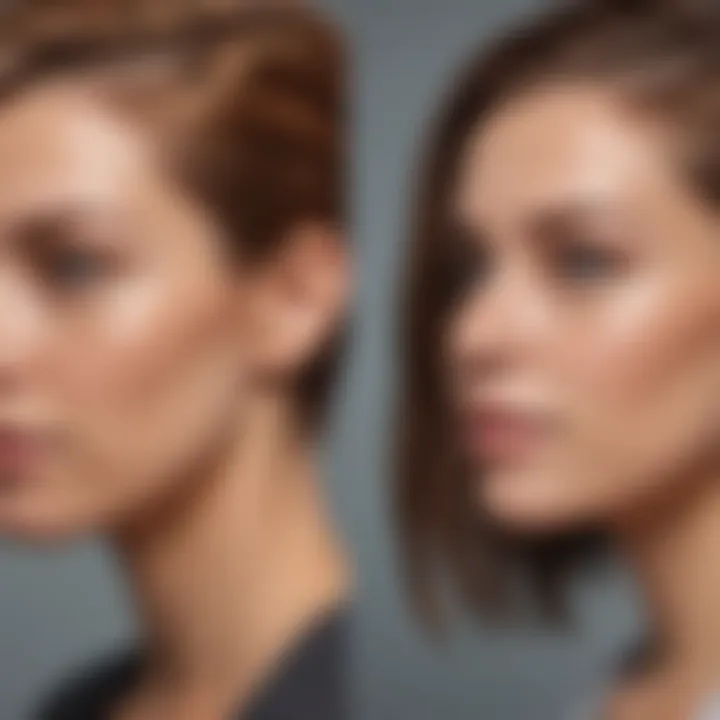 Before and after hair growth results illustrating the impact of Rogaine