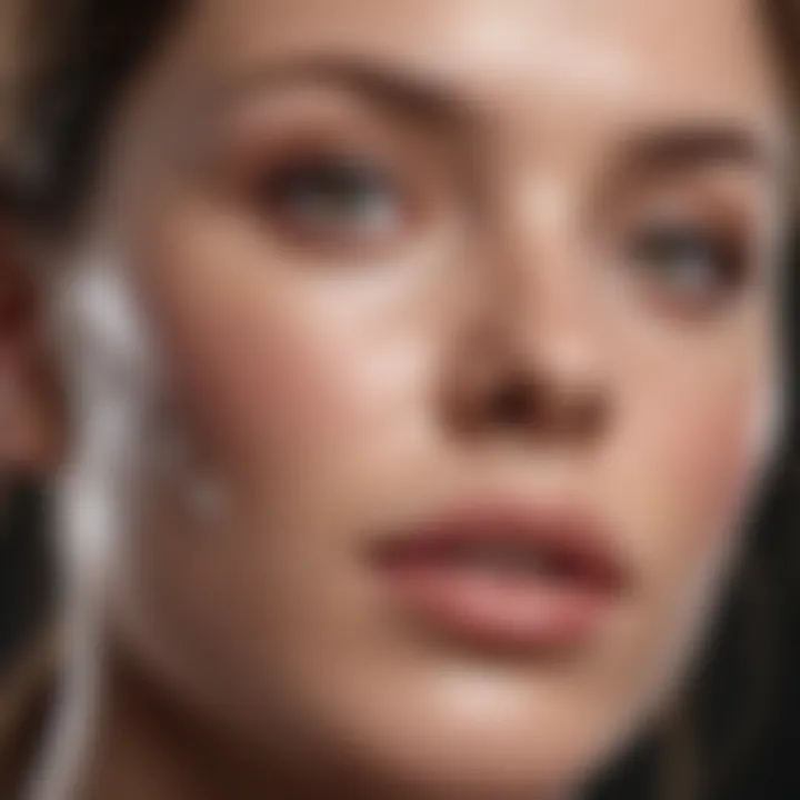 Hydrated skin close-up