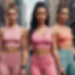 A collage showcasing various athleisure outfits in urban settings